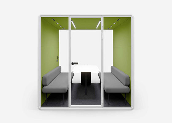 Safe Silent Office Phone Booths Easy Assemble Sound Proof Glass Cabin
