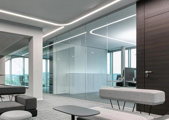 Single Glazed Demountable Glass Partition System Single Layer Laminated Glass Partition