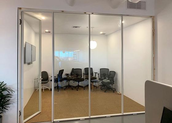 10mm Single Glass Partition Wall System With 79mm Aluminum Framed Sound Insulation