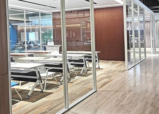 Single Layer Glass For Office Glass Wall Partition Reusable Pre-assemble In Factory Fashionable Style