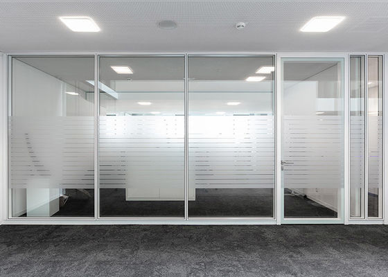 Hot selling partition wall frameless 90 series double glazed partition wall white color for meeting