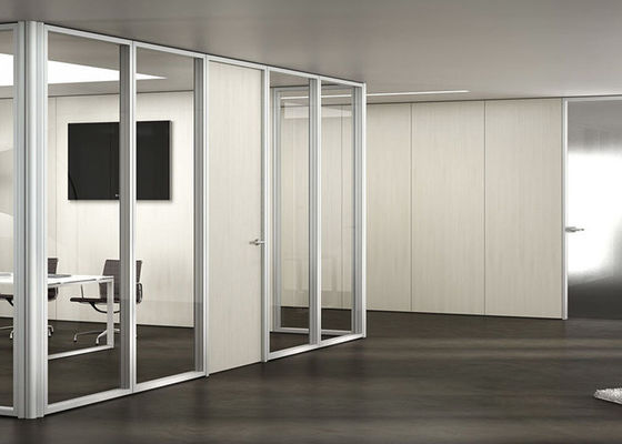 108mm Series Quality Aluminum Frame Double Glass Easy Assemble With Framed White Color Glass Partition Wall