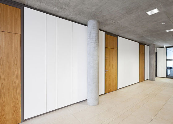 Pre Fabricated Solid Wood Partition Panel Office Partition Wall Systems 108mm