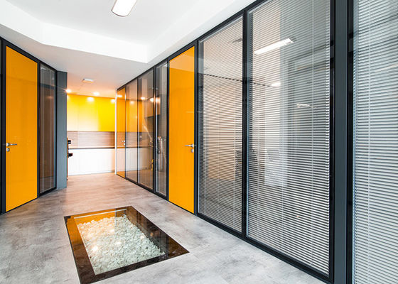 Sound Proof Double Glass Partition Wall System 12mm+12mm Hollow Space