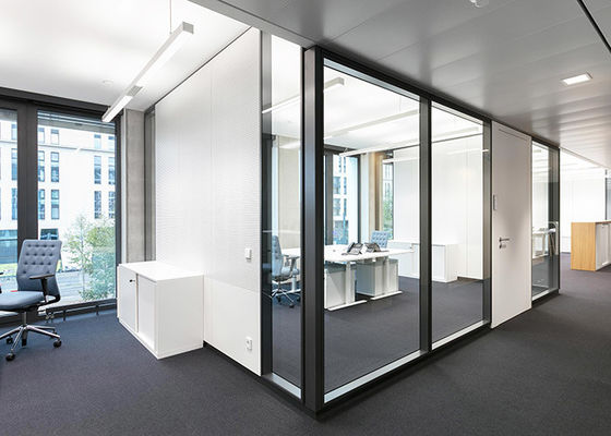 Double Glass Partition Wall Aluminum Alloy Frame Wall Specifications 3mm Durable Sound Acoustic