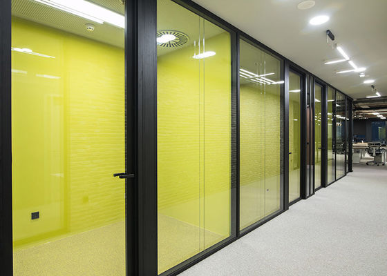 sound proof glass wall partition with Melamine Finish for hotel office