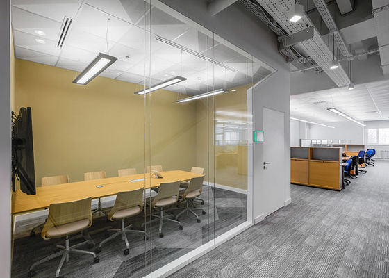 Double-glass Layer Partitions Modular Customized Sticked Logo Glass Partition Wall
