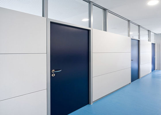 Fashionable Design Solid Partition Wall Fast Installation Office Glazed Wall With Door Lock