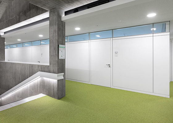 Fashionable Design Solid Partition Wall Fast Installation Office Glazed Wall With Door Lock