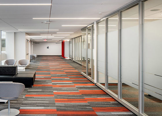 Square Meters Size Glass Partition Wall System Single Glazed Framed Customized White Frame For Office Home Public Place