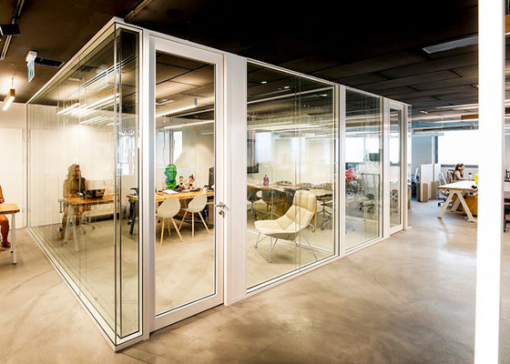 Acoustic Room Double Glass Partition Wall 12+12mm Super Soundproof 46db With Certificate