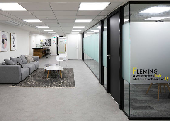 Demountable Solid Partition Wall Fixed pre fabricated Glass Wall Panels For Office