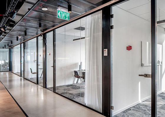 Panoramic Single-glass Partition Full Glass With Special High Quality Connect Glue 108mm Aluminum Frame Single Layer