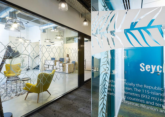 Customized Interior partition wall black color frame Single Glazed Partitions with swing door