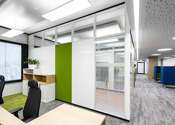 Glazed Partition Wall Modern Popular Disassemble Aluminum Frame With Solid Door