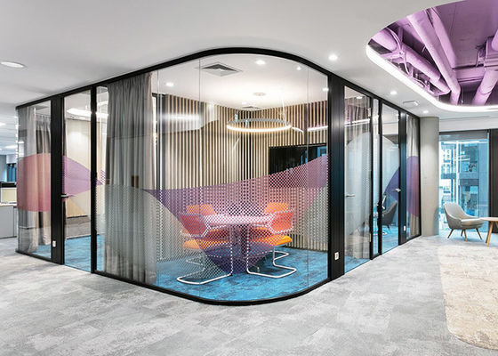 Acoustic Room Double Glass Partition Wall 12+12mm Super Soundproof 46db With Certificate