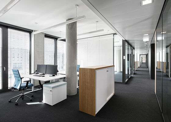 Demountable Partition wall Office Modern solid with transparent glass customizated size