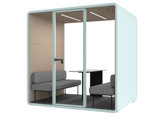 Laminated Glass 5+5mm Door With Framed Meeting Silent Pods With Dimming Glass Control Transparent / Opaque