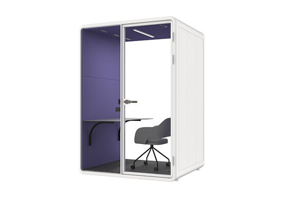 Mobile Soundproof Room Laminated Glass With Steel Panel Excellent Technology Purple Color