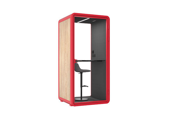 Modular Soundproof Booth with Acoustic Treatment for Private Office Pod Space