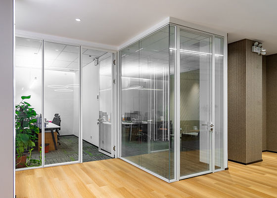 108 Series Modular Framed Office Partitions With Double 5mm Tempered Glass Easy Installation