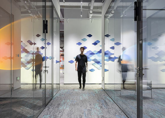 easy installation 108mm thickness frame 5+5 double glass partition wall pre-fabricated glass