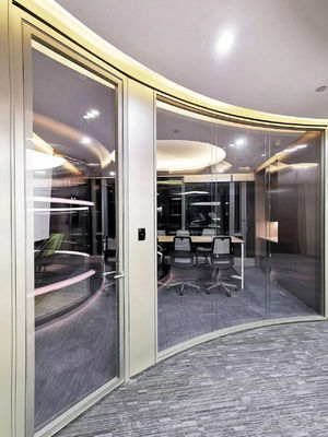 Customizable Curved Glass Partition Wall with Aluminum Frame