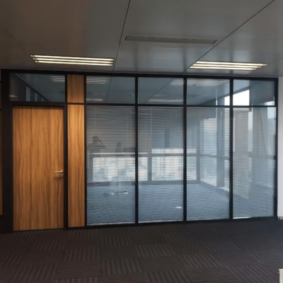 Custom Aluminum Glass Partition Wall - Tempered Glass, 90-108mm