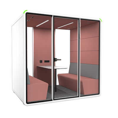 Office Padding Pods Acoustic Fabric Padding Soundproof Phone Booth with Sofa Desk Furniture