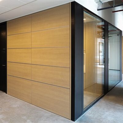 Office Demountable Solid Wall Partition System Reusable Wooden Partition