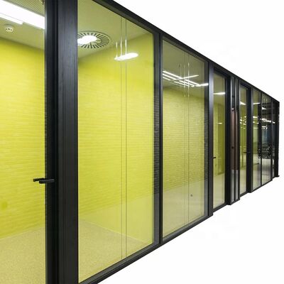 Office Glass Wall Partition Modern Space Design Aluminium Framed Modular Wall Glass Partition Glazed Office Screens