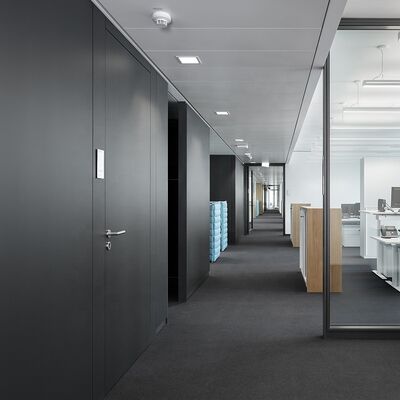 Customized Aluminum Office Double Single Glazed Glass Partition Walls with Steel Solid Panel