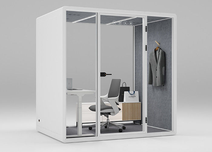 Hush Design Acoustic Office Phone Booth Pods With Power Outlets And USB Ports