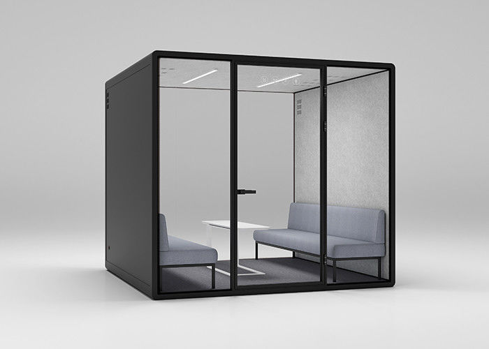School Private Meeting Pods Acoustic Sound Insulation Booth For 4 Person