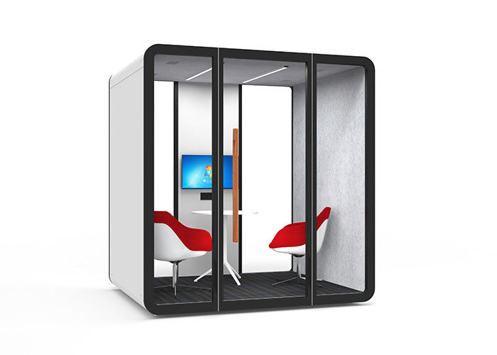 Multi Person Meeting Room Booth Aluminum Frame Silent Private Phone Booth For Office