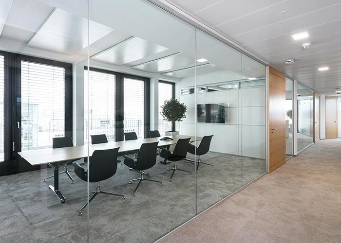 Soundproof Acoustic Fire Rated Glass Partition 12mm Thick Acoustic Glass Wall System
