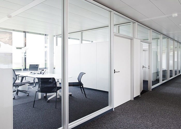 Hot selling partition wall frameless 90 series double glazed partition wall white color for meeting