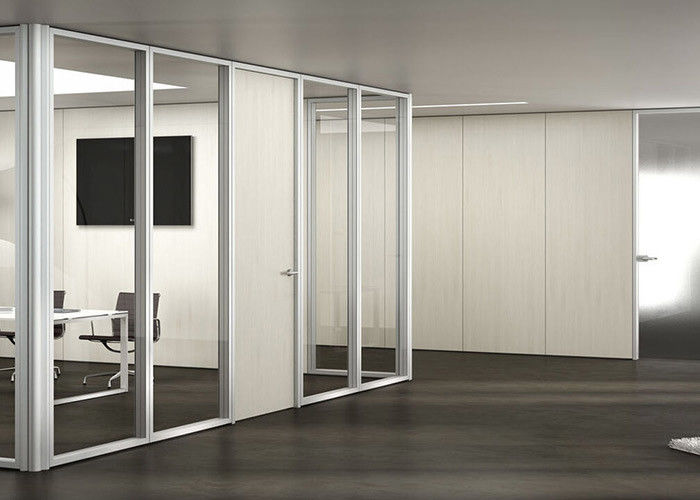 108mm Series Quality Aluminum Frame Double Glass Easy Assemble With Framed White Color Glass Partition Wall