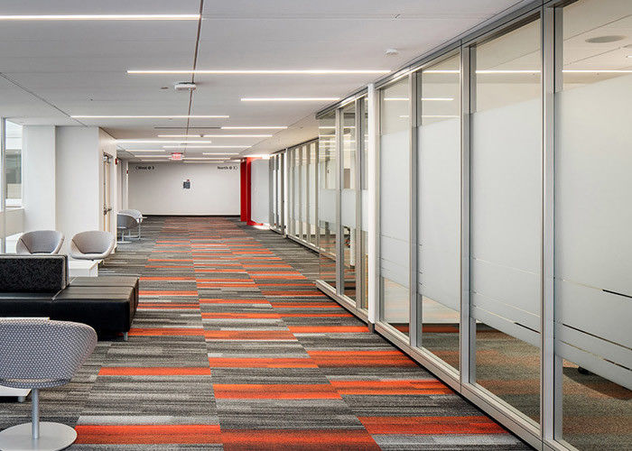 Square Meters Size Glass Partition Wall System Single Glazed Framed Customized White Frame For Office Home Public Place