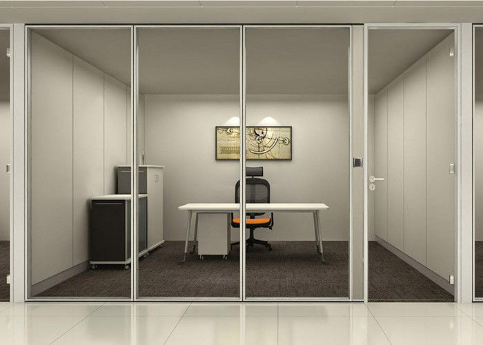 Thin Frame Aluminum Partition Wall 79mm Office Aluminium Glass Partition Wall