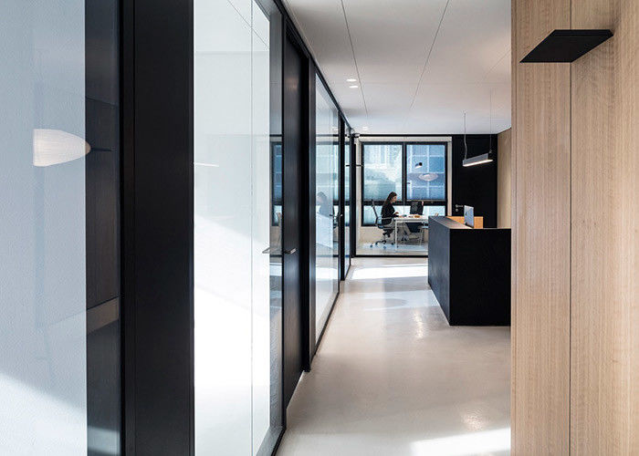 Glass Partition Wall Double Glass With Blinds Control Opaque Or Transparent Glass