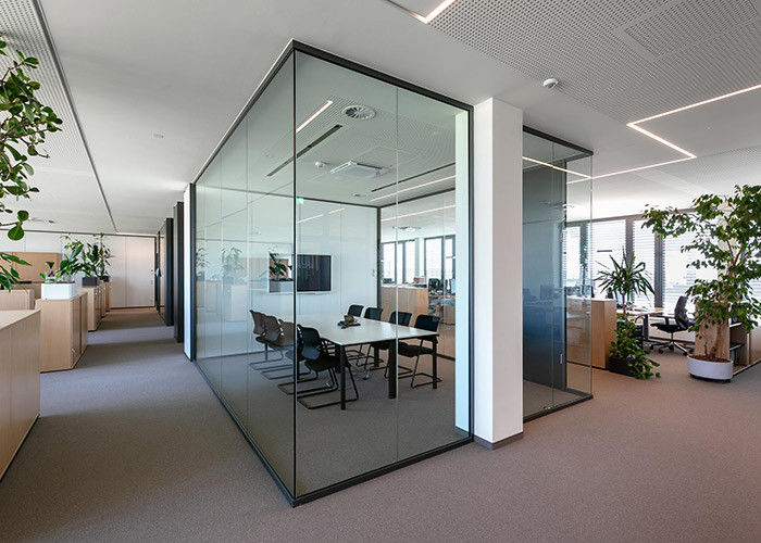 Glawall Isolated Space Glass Partition Wall Durable Strong Glass Aluminum Profile Furnish