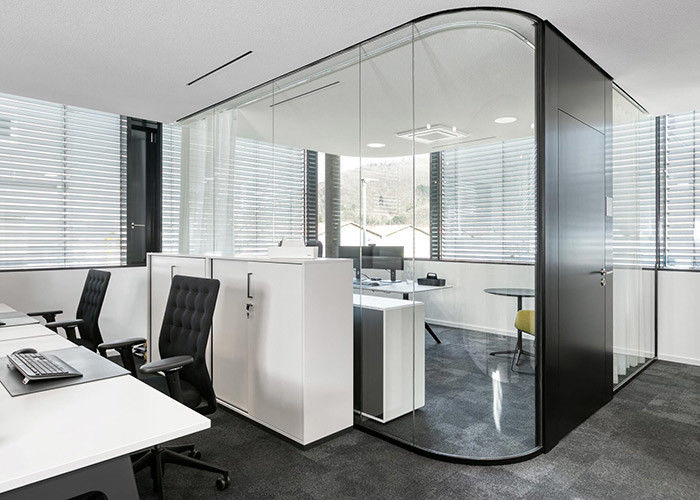Frameless glass partition wall aluminum frame soundproof partition demountable wall tempered glazed