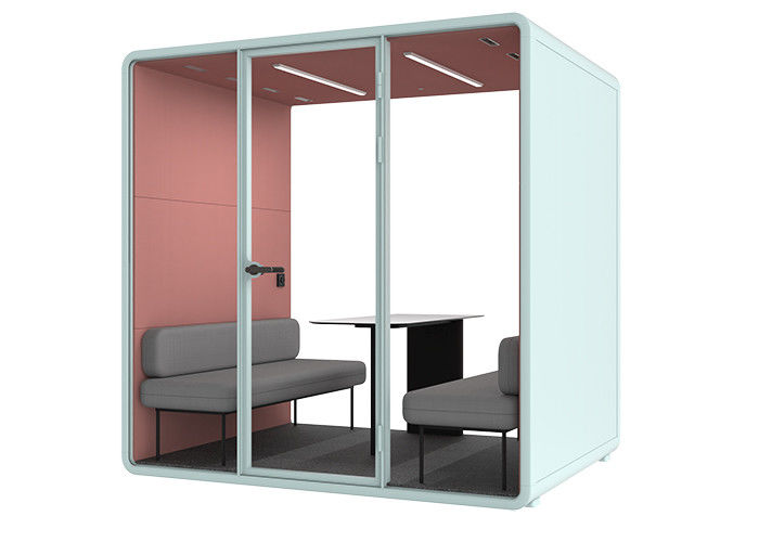 Laminated Glass 5+5mm Door With Framed Meeting Silent Pods With Dimming Glass Control Transparent / Opaque