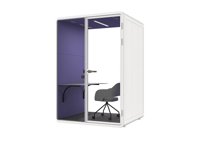 Mobile Soundproof Room Laminated Glass With Steel Panel Excellent Technology Purple Color