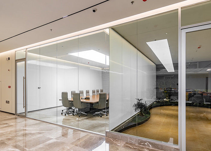 Contemporary Office Partitions Single Glass Partition For Workspace Screens With Frame